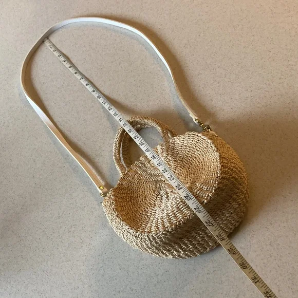 Clare V. Los Angeles Petite Straw Tan Woven NWOT Crossbody Bag - Picture 9 of 11